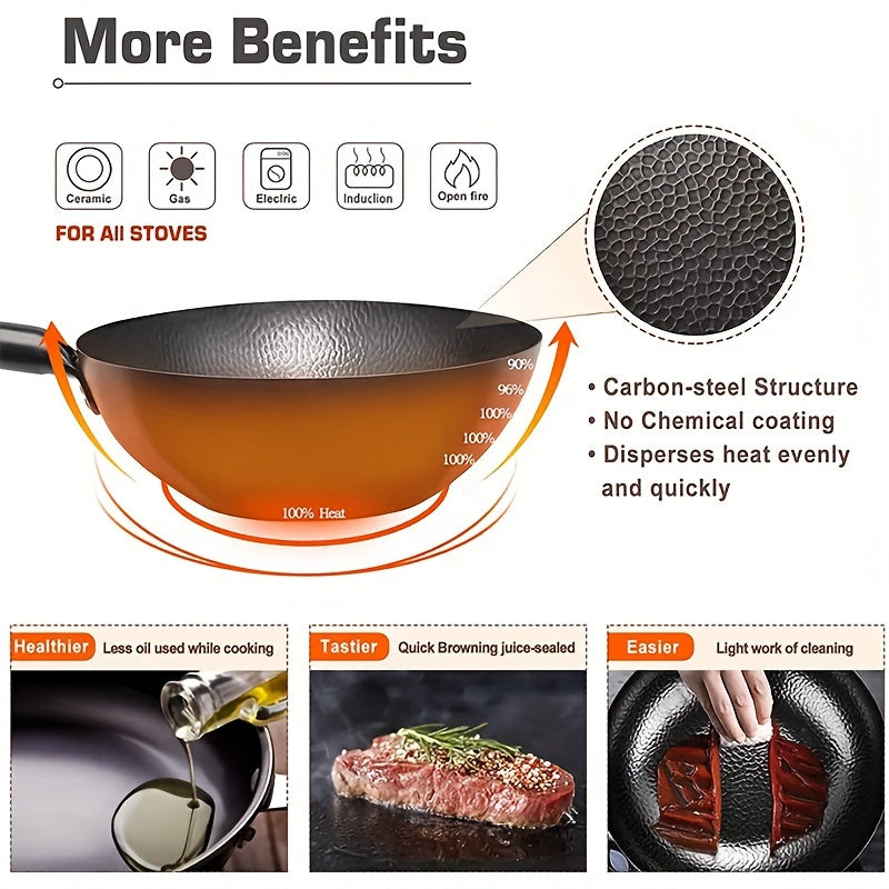 Cast Iron Skillet with Lid 32cm Non-Stick Induction Gas Stove Suitable for Home Cooking