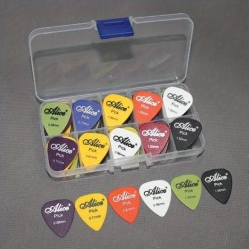 Assorted Guitar Picks Set 30 Pieces with Multiple Thicknesses and Colors