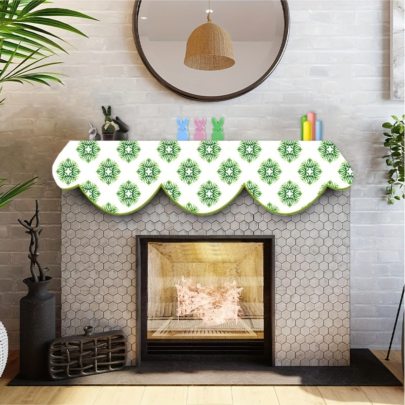 Multi-Functional Geometric Mantle Scarf for Fireplace 49.78cm x 78.7" Polyester Winter Holiday Decor