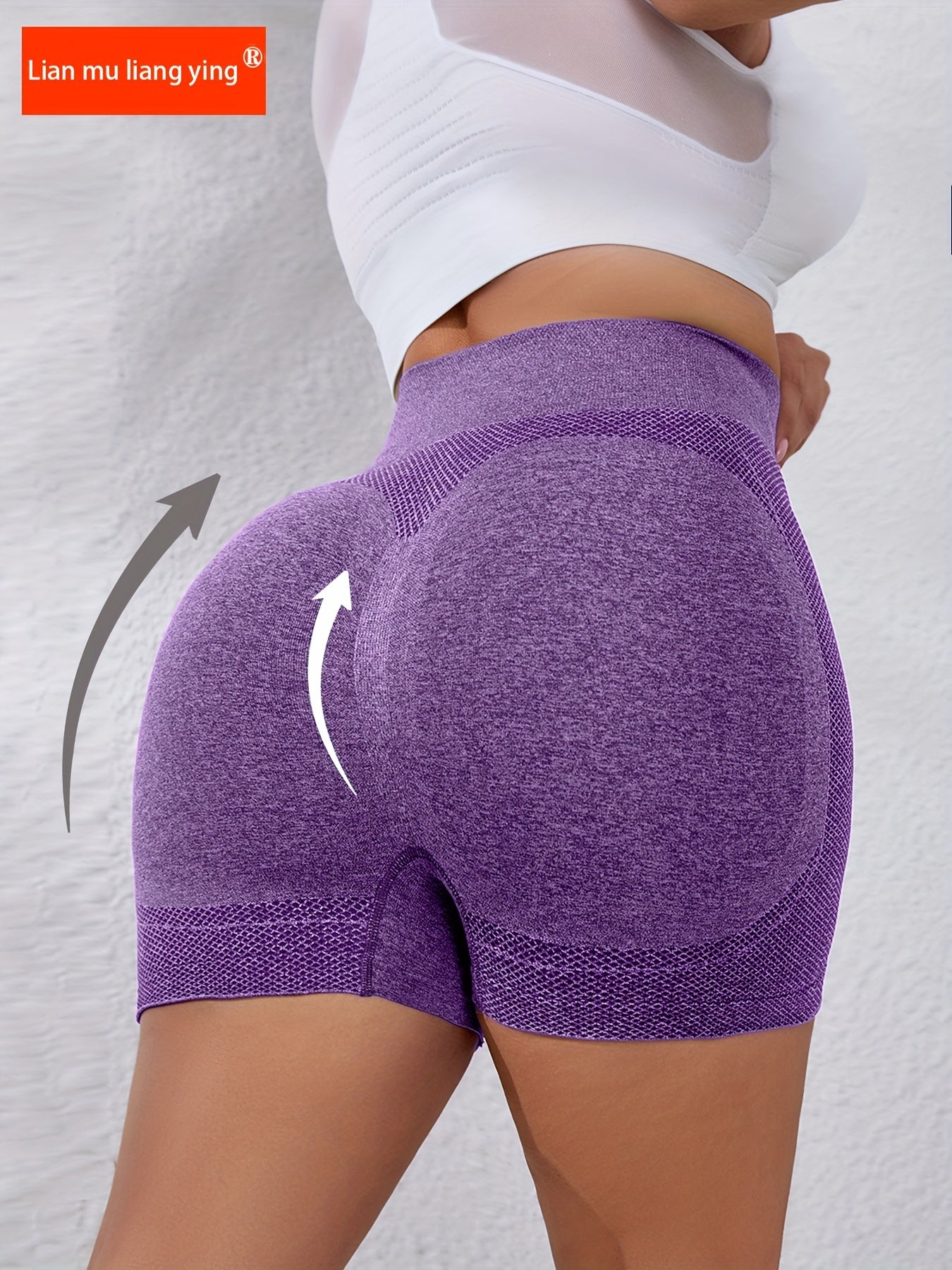 Plus Size High-Waisted Yoga Shorts Women Moisture-Wicking Breathable