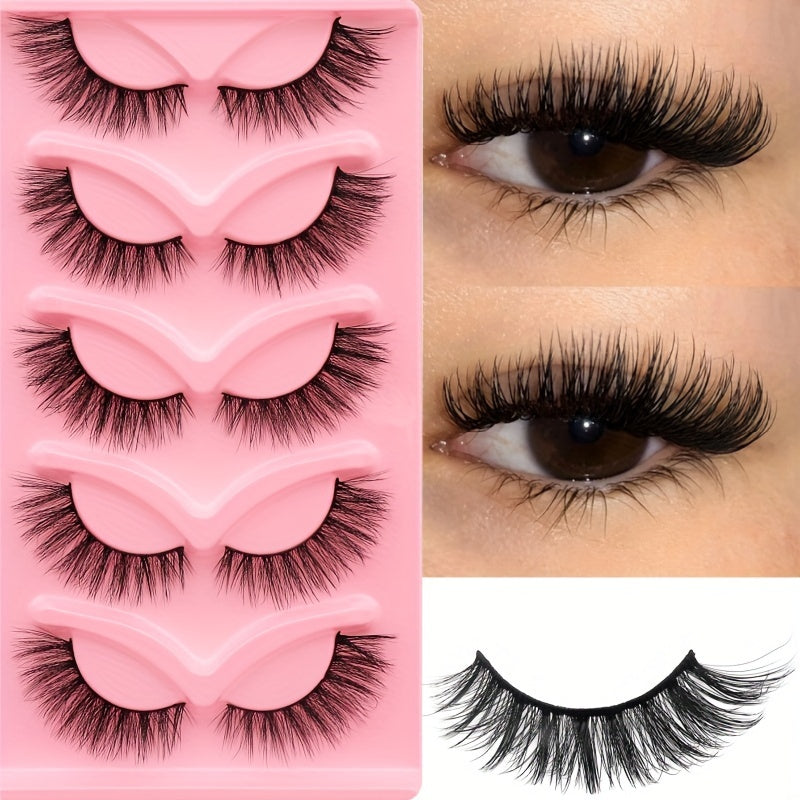 Women's False Eyelashes Cat Eye Fox Eye Curling Eye Makeup 5 Pairs