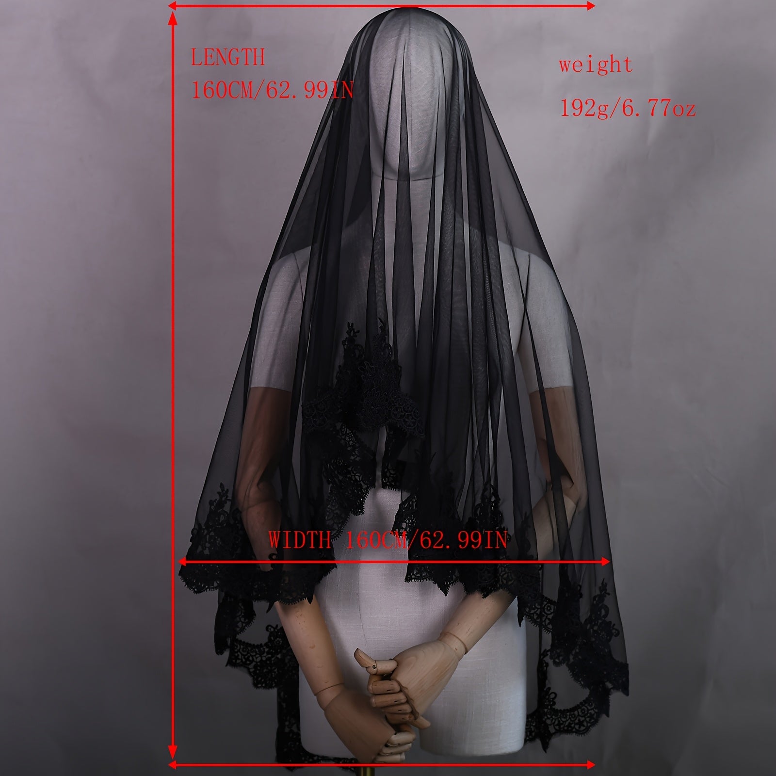 Accesorio para cabello velo de novia estilo barroco con peine, 1 pieza