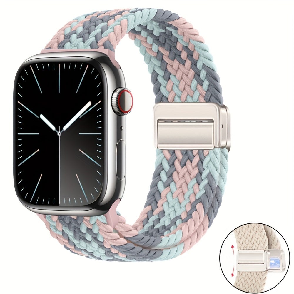 Bir nechta ranglarda Apple Watch Series 1-10 Ultra uchun sozlanadigan naylon magnit soat bandi