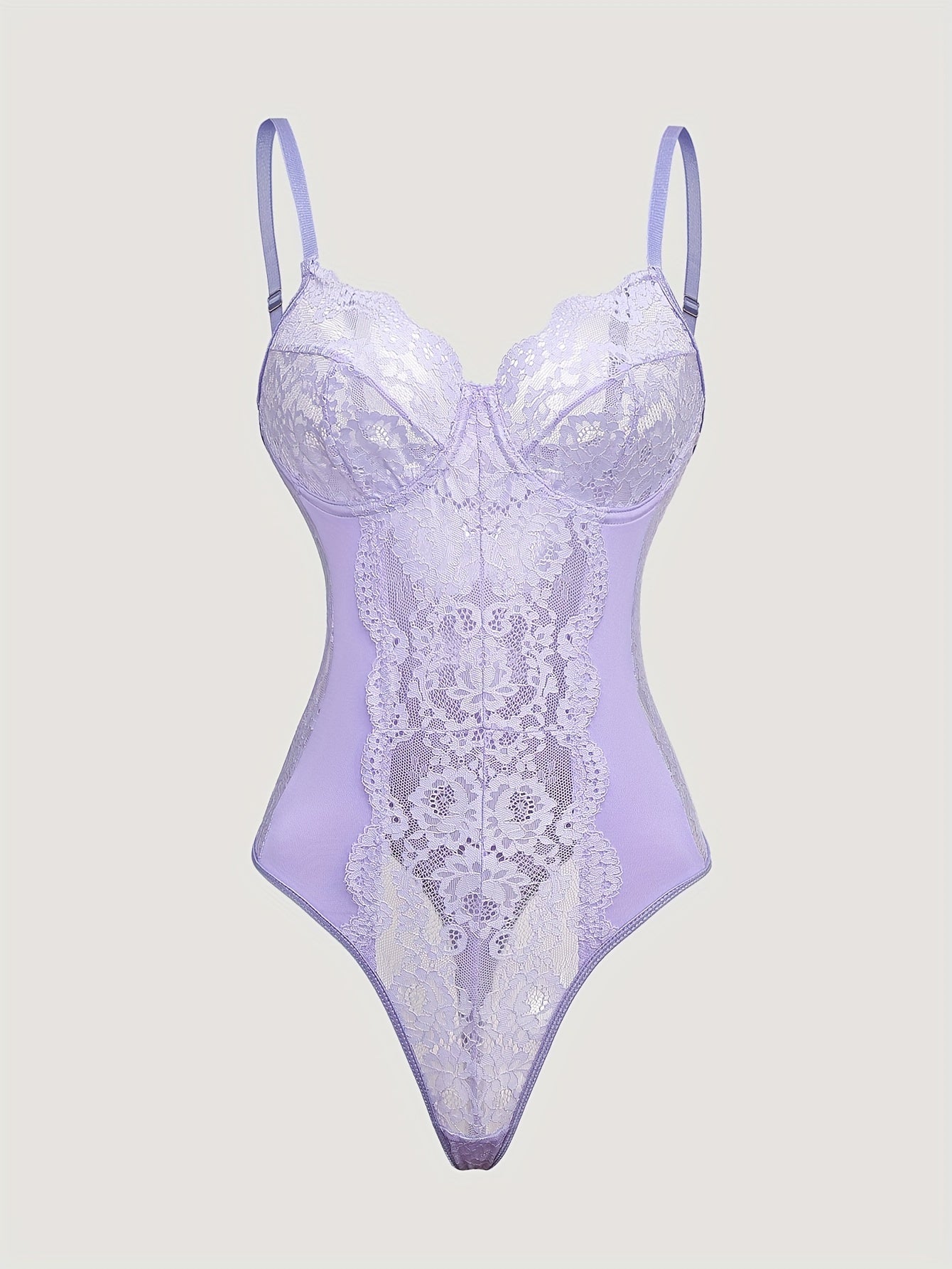 Lavender Lace Bodysuit for Women Lingerie