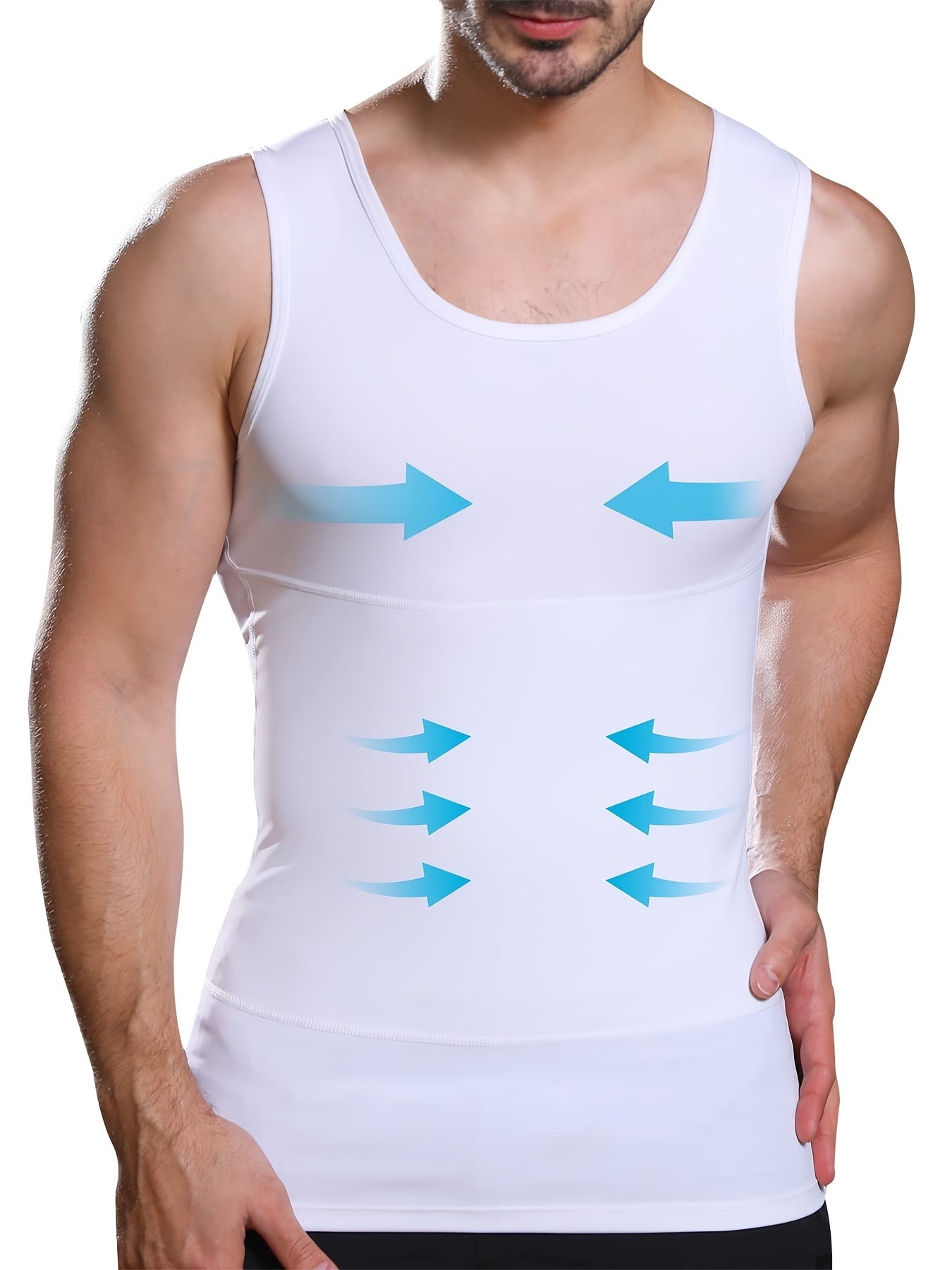 Men's Compression Sweat Vest Slimming Workout Body Shaper Tank Top Nylon Spandex
