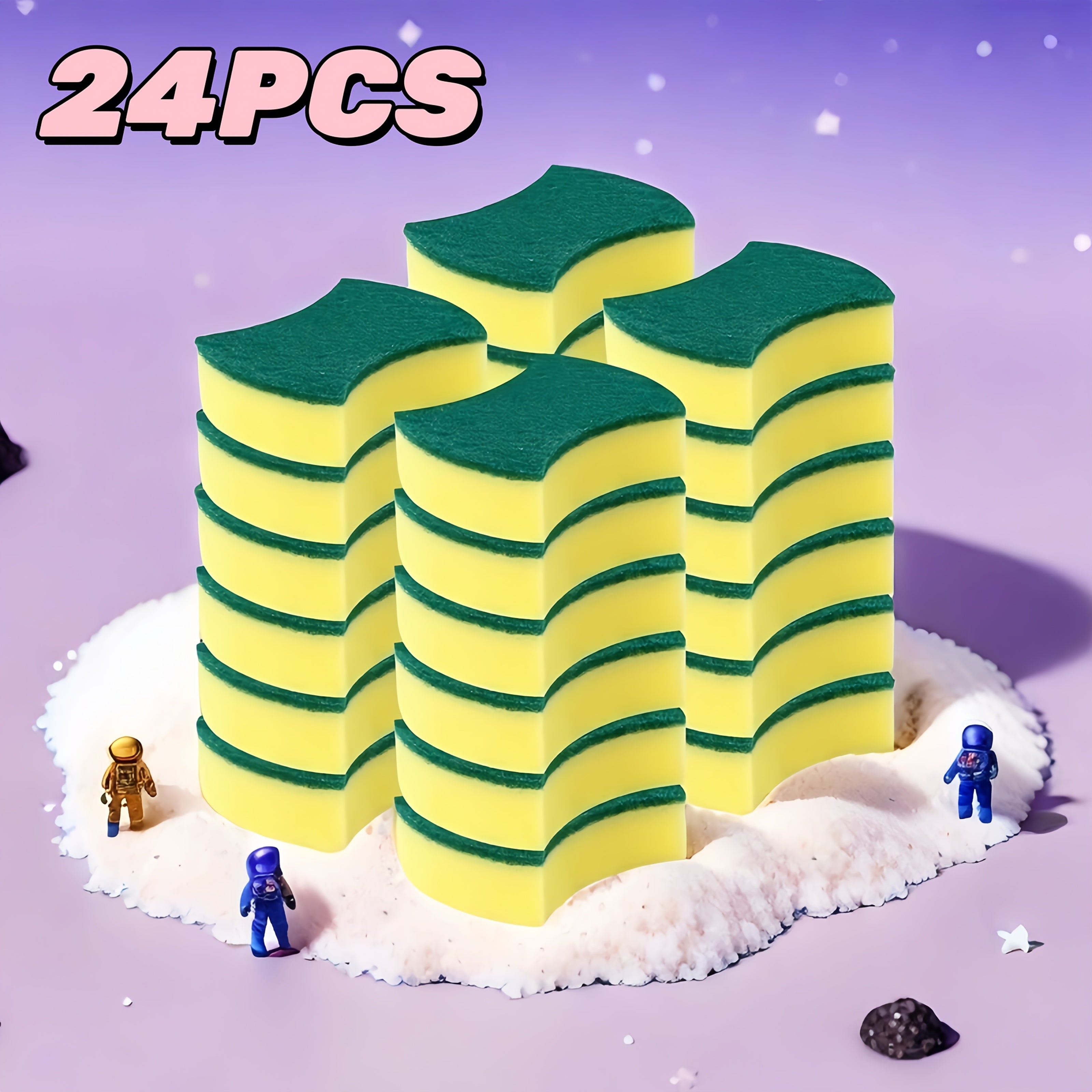 Esponjas de limpieza multiusos 12/24 unidades duraderas de melamina de doble cara para cocina, baño y coche