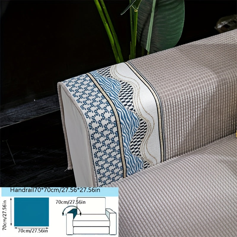 Velvet Sofa Cushion Cover Non-Slip Pet-Friendly All-Season Protecting Armchair Loveseat 3-4 Seater