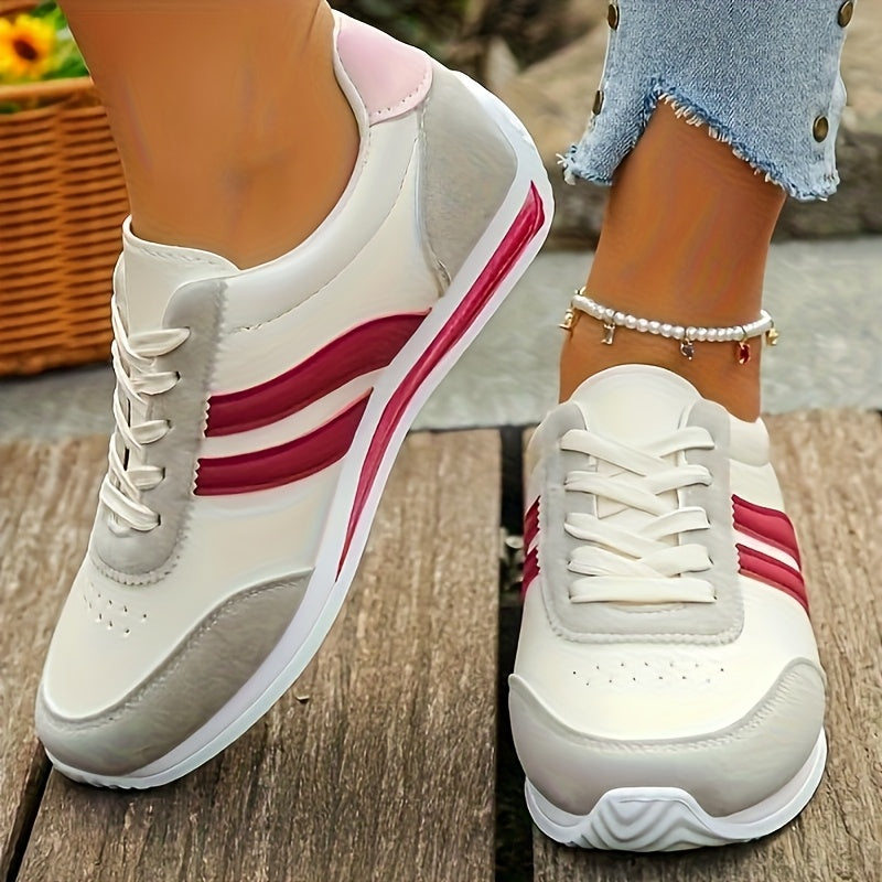 Women's Casual Sneakers Synthetic Upper Color-Blocking Breathable Shoe