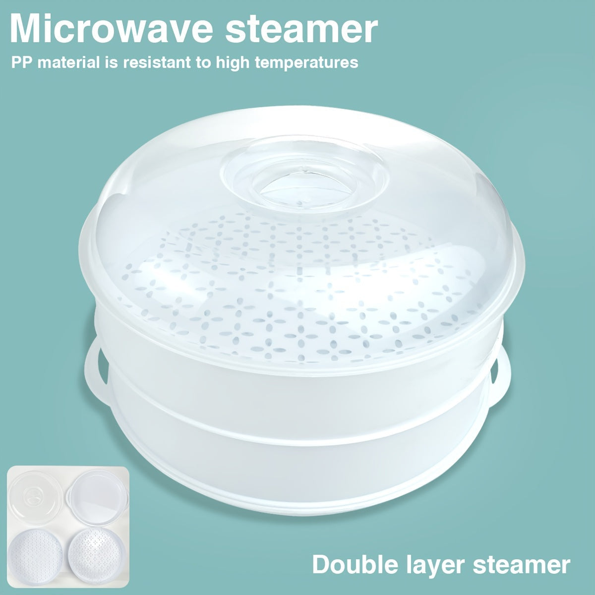 Double Boiler Steamer Multi-Tier Food Steaming System for Vegetables Rice Fish