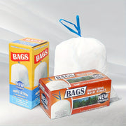 Bolsa de basura gruesa a prueba de fugas con asa de cuerda de atar para limpieza en el hogar y la oficina