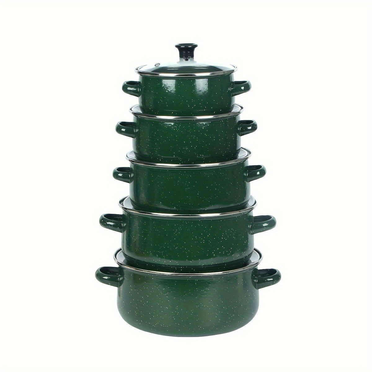 Yengil emalli qozonlar to'plami, 3 ta qism, yopishqoq bo'lmagan oshxona idishlari, sho'rva, qaynash, qovurish uchun