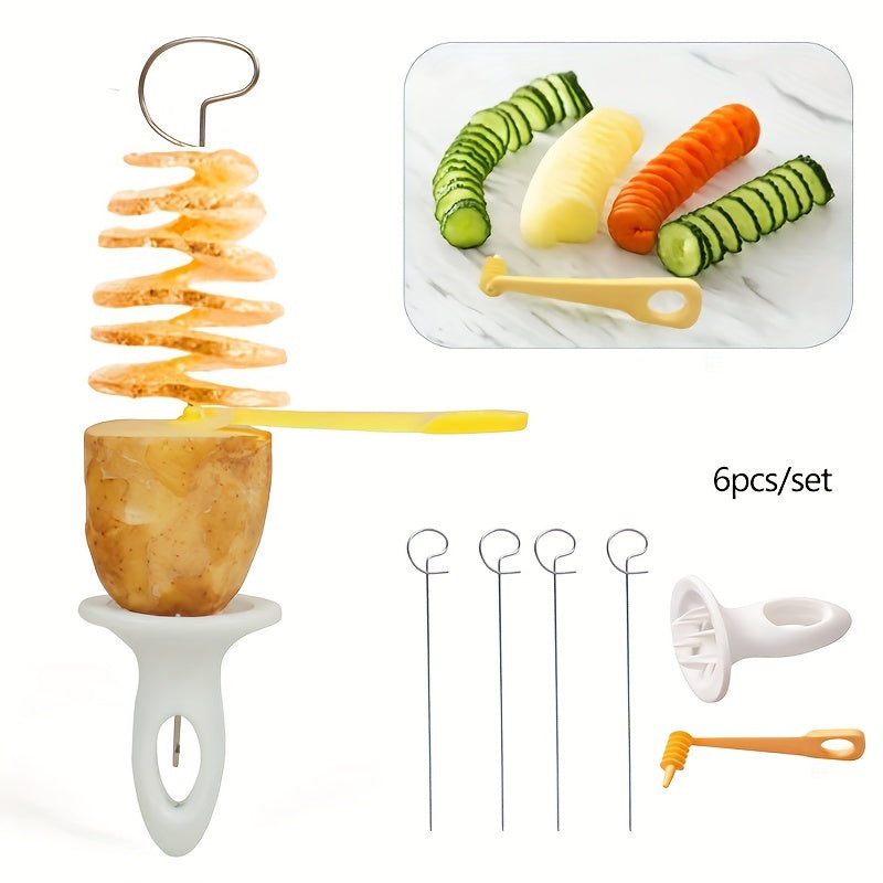 Stainless Steel Potato Spiralizer Set with Tornado Slicer and BBQ Tools