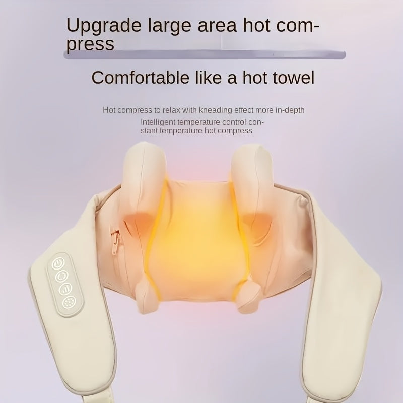 Portable Neck and Shoulder Massager with Heat Therapy Rechargeable Lithium Battery