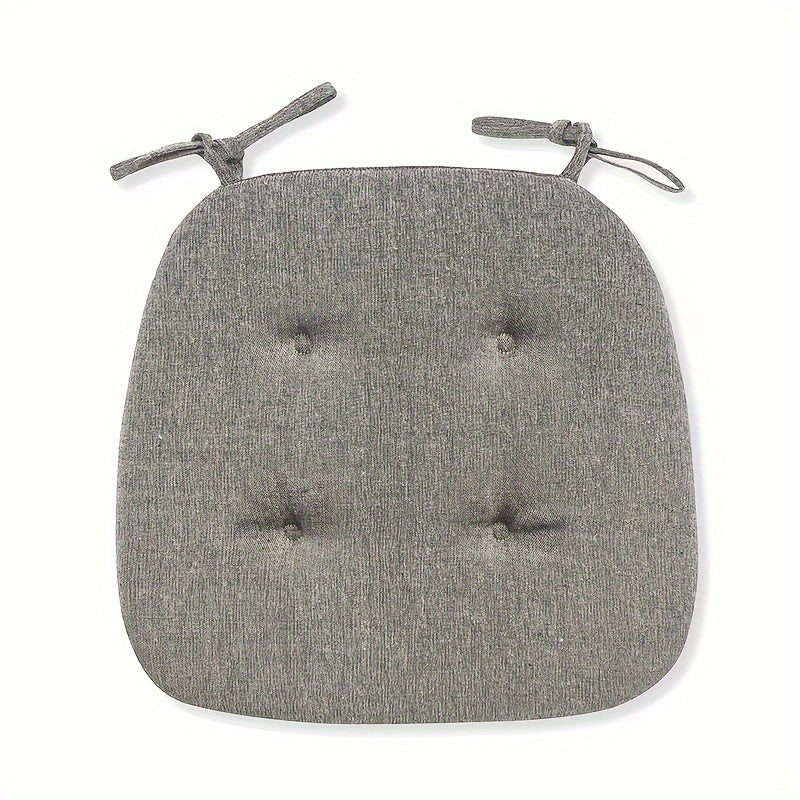 Solid Color Chair Cushion with Anti-slip and Anti-fouling Features for Home Dining