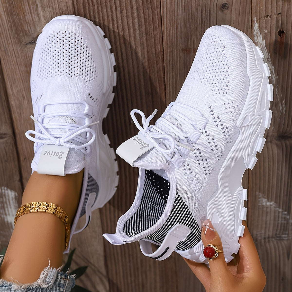 Женские дышащие сетчатые кроссовки повседневные легкие беговые обувь белые низкие