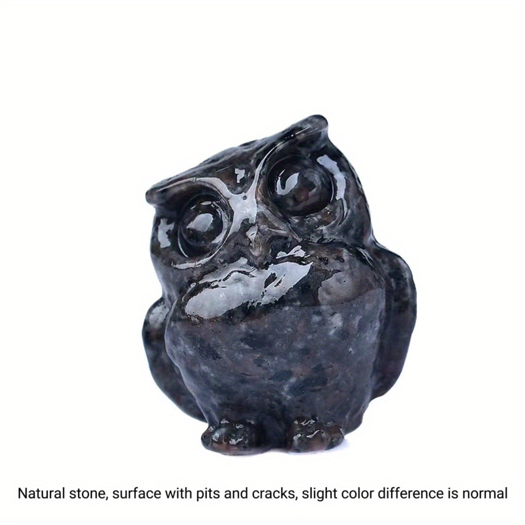 Crystal Carved Owl Figurine for Home Decor and Gift