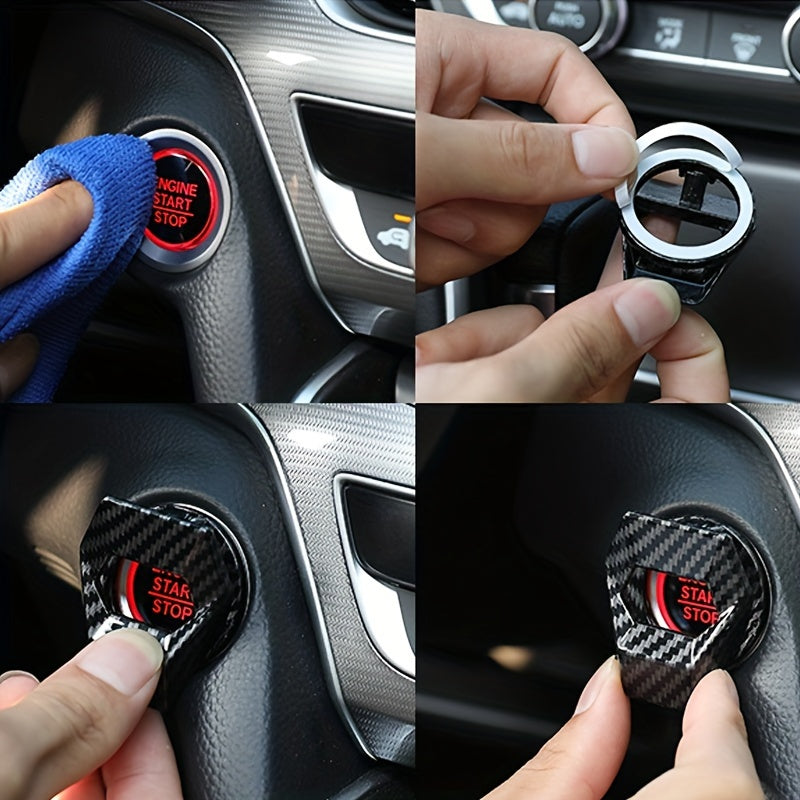 Universal Car Push-Button Start Switch Protective Cover Black Durable Silicon