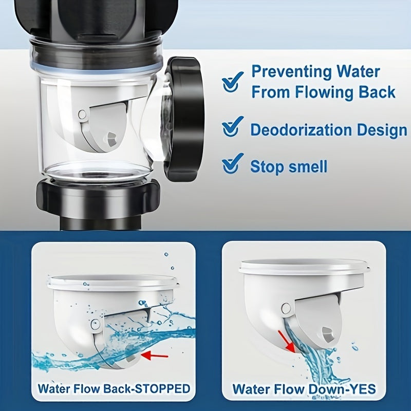 Metal Sink Drain Kit with Expandable P-Trap for 1-1/4 and 1-1/2 Inch Drains Odor Prevention