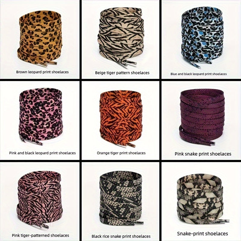 Unisex Polyester Spandex Animal Print Laces for Sneakers Casual Shoes
