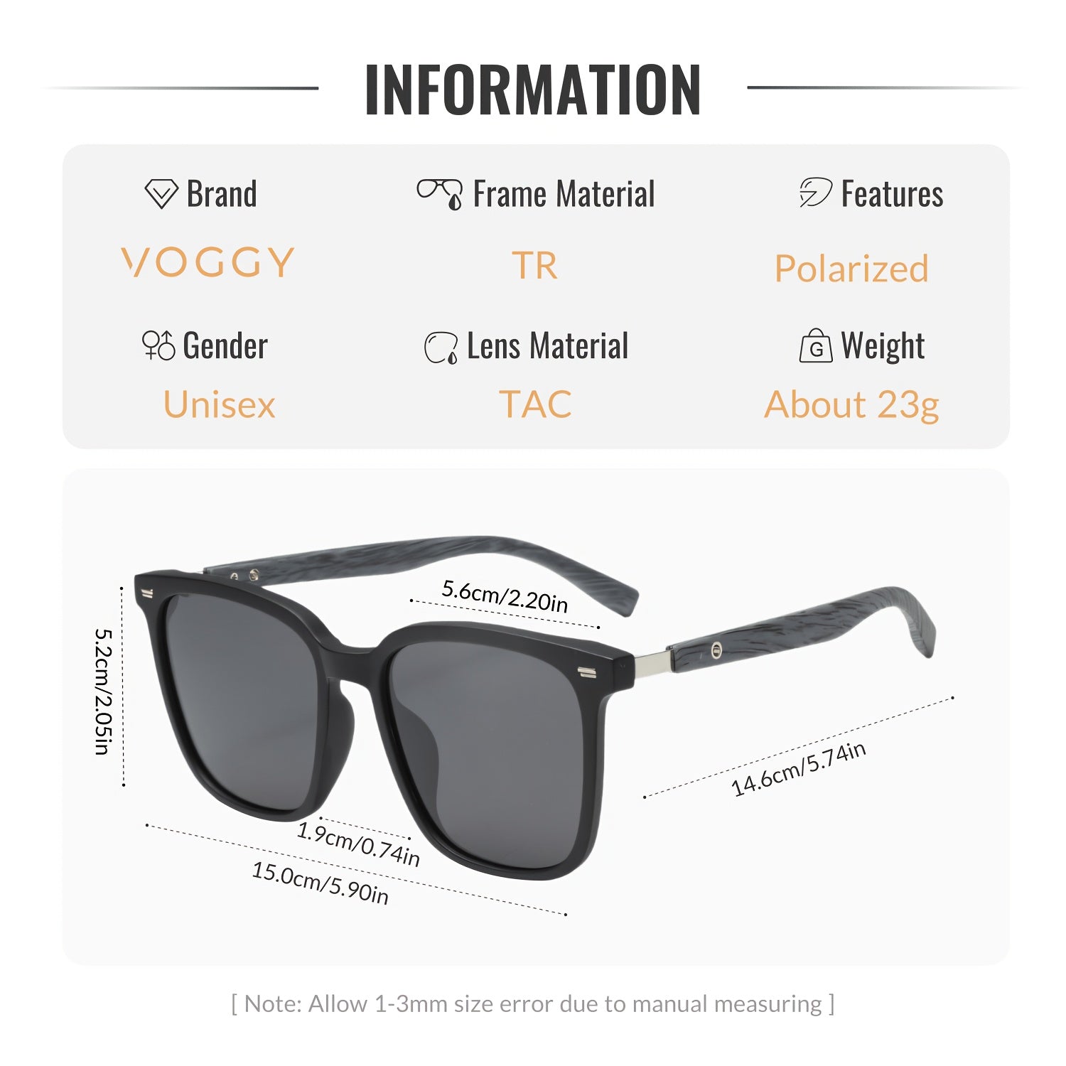 Retro Polarized Square Sunglasses for Men and Women UV400 Sports Driving Outdoor