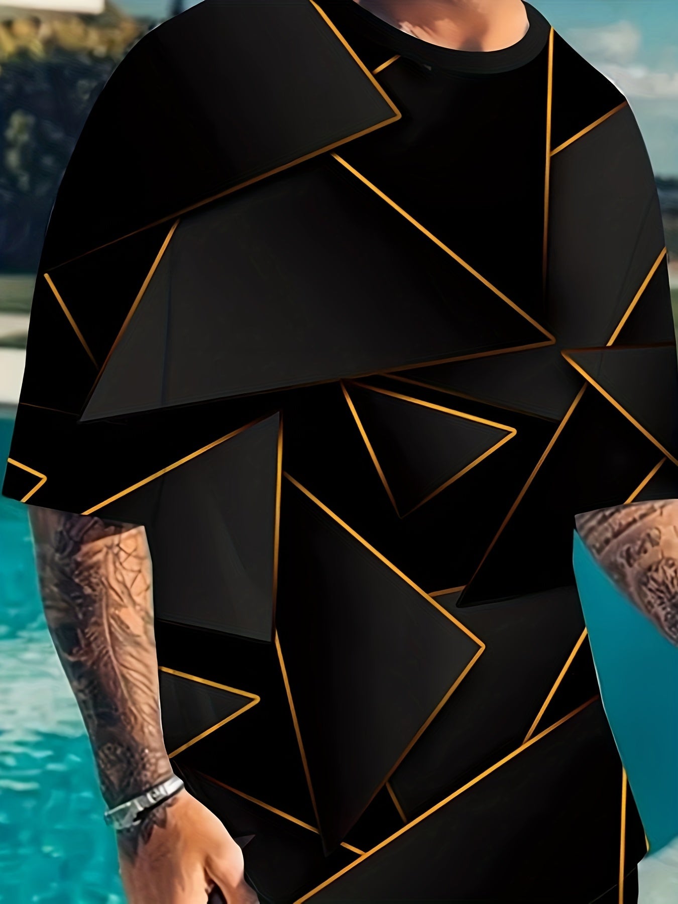 Men's Summer Clothing Set Polyester 3D Digital Print Casual Shorts and T-Shirt