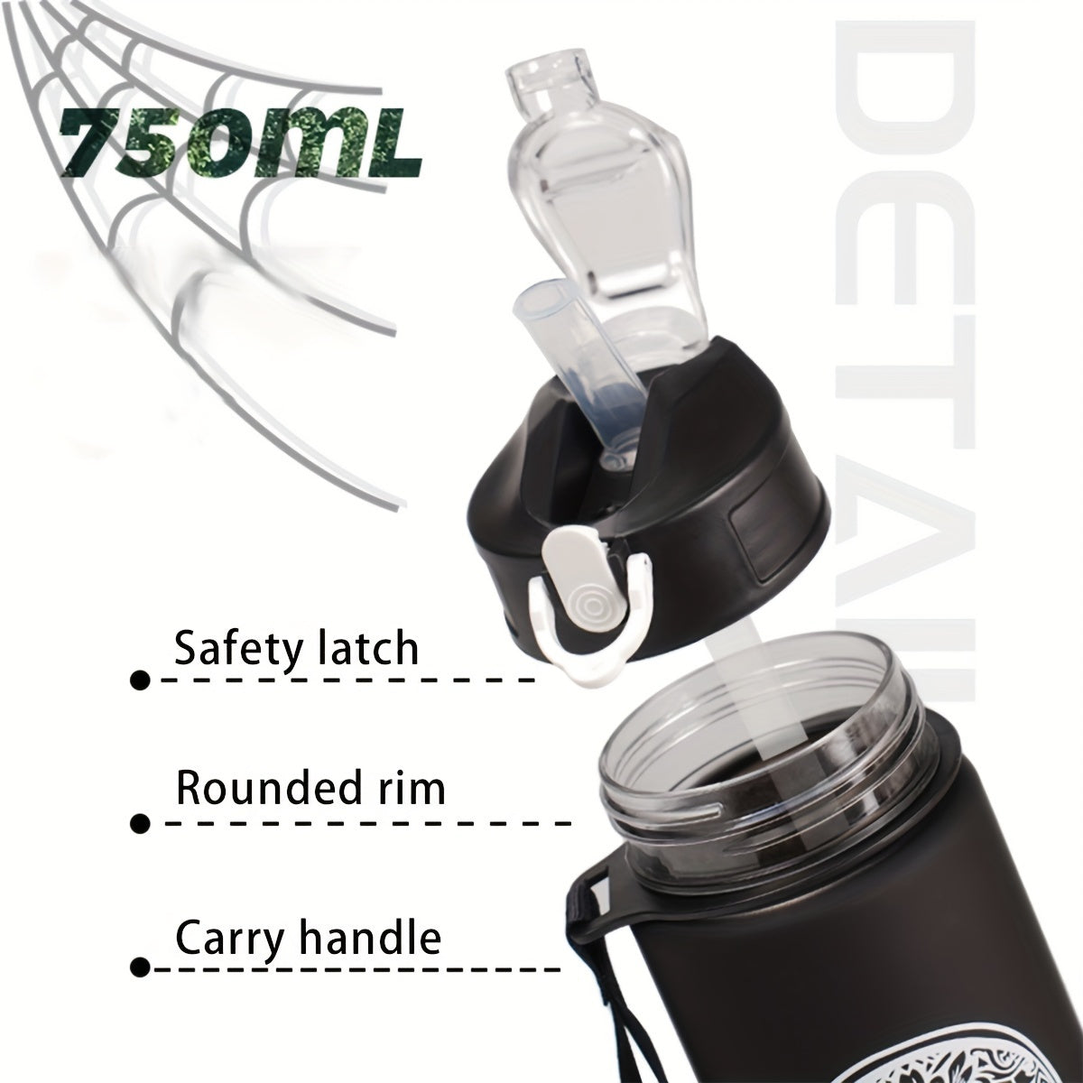 Halloween Water Bottle Set with 2000ml, 800ml, 300ml Cups for Outdoor Sports