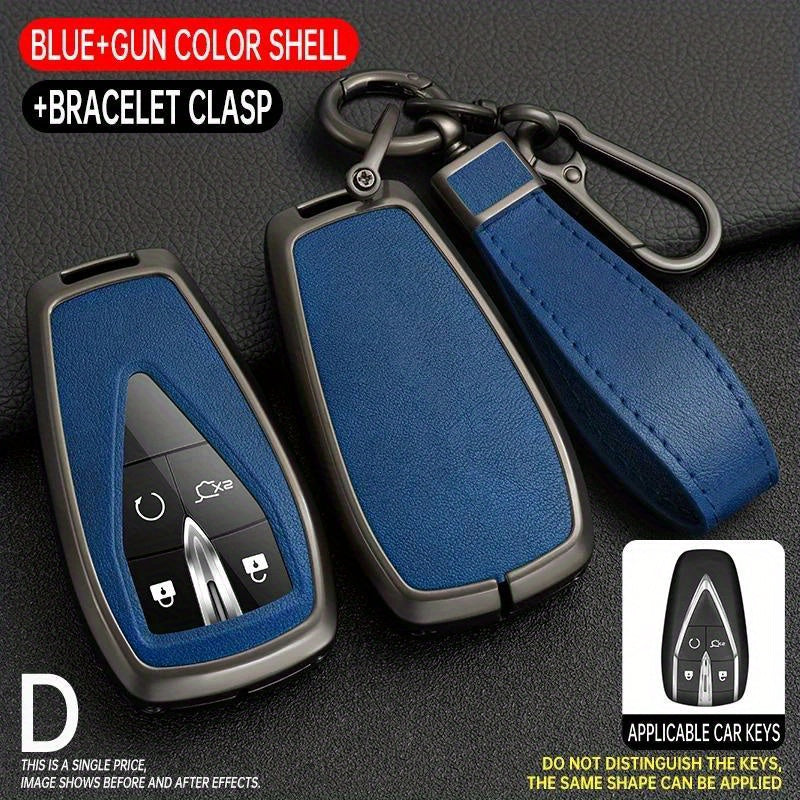 Universal Brown Leather Key Case Cover for Car Keyless Entry Protects Scratch