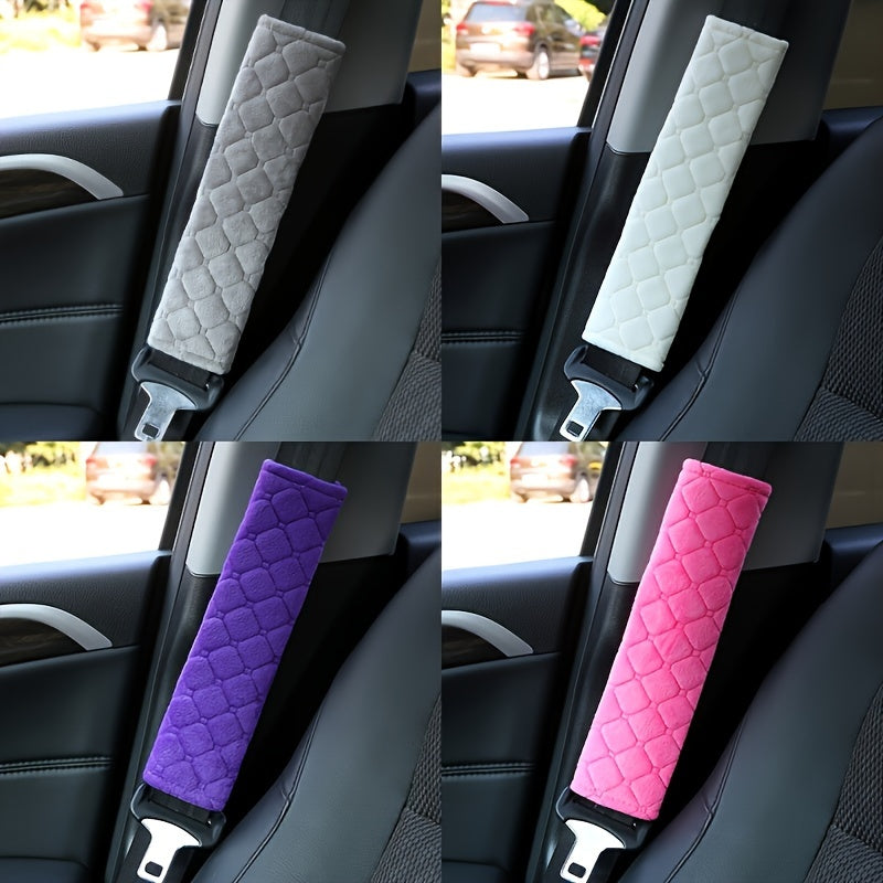 2-Pack Faux Fur Car Seat Belt Covers Universal Fit Shoulder Protectors for Adults
