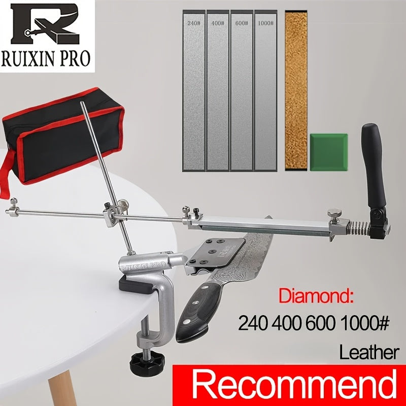 Professional Diamond Knife Sharpening System with Fixed Angle Leather Craft Knife Sharpener, Stainless Steel Construction, Non-Electric, Battery-Free