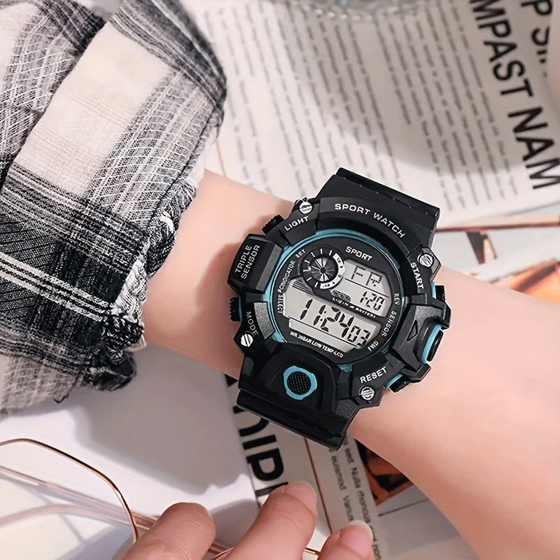 Men's Smartwatch with Night Light Alarm Sports Watch Fitness Tracker