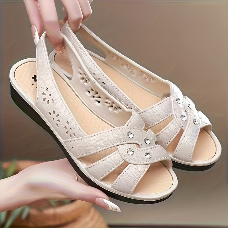 Women's Wedge Sandals Breathable Solid Color Casual Summer Black