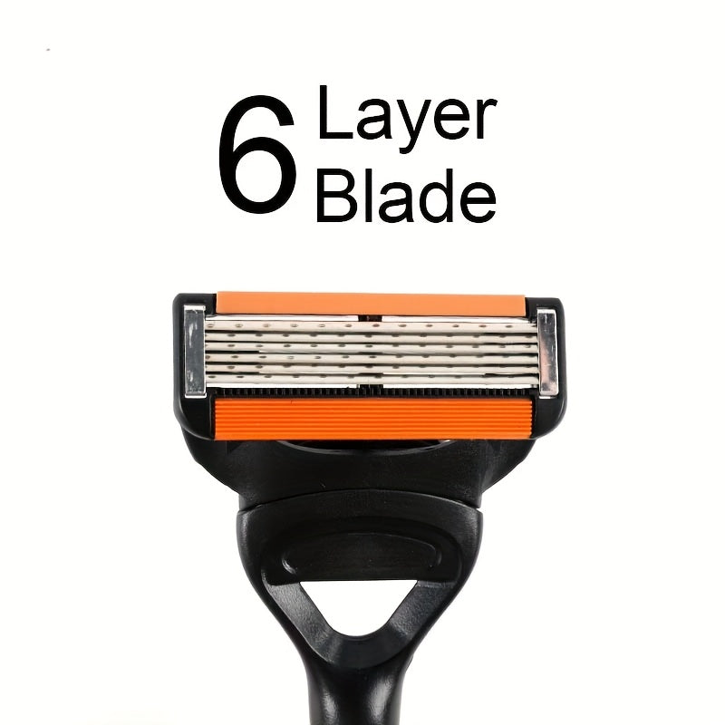 Men's Disposable Razor Set with 24 Blades, Refillable Metal Blades, Easy to Use