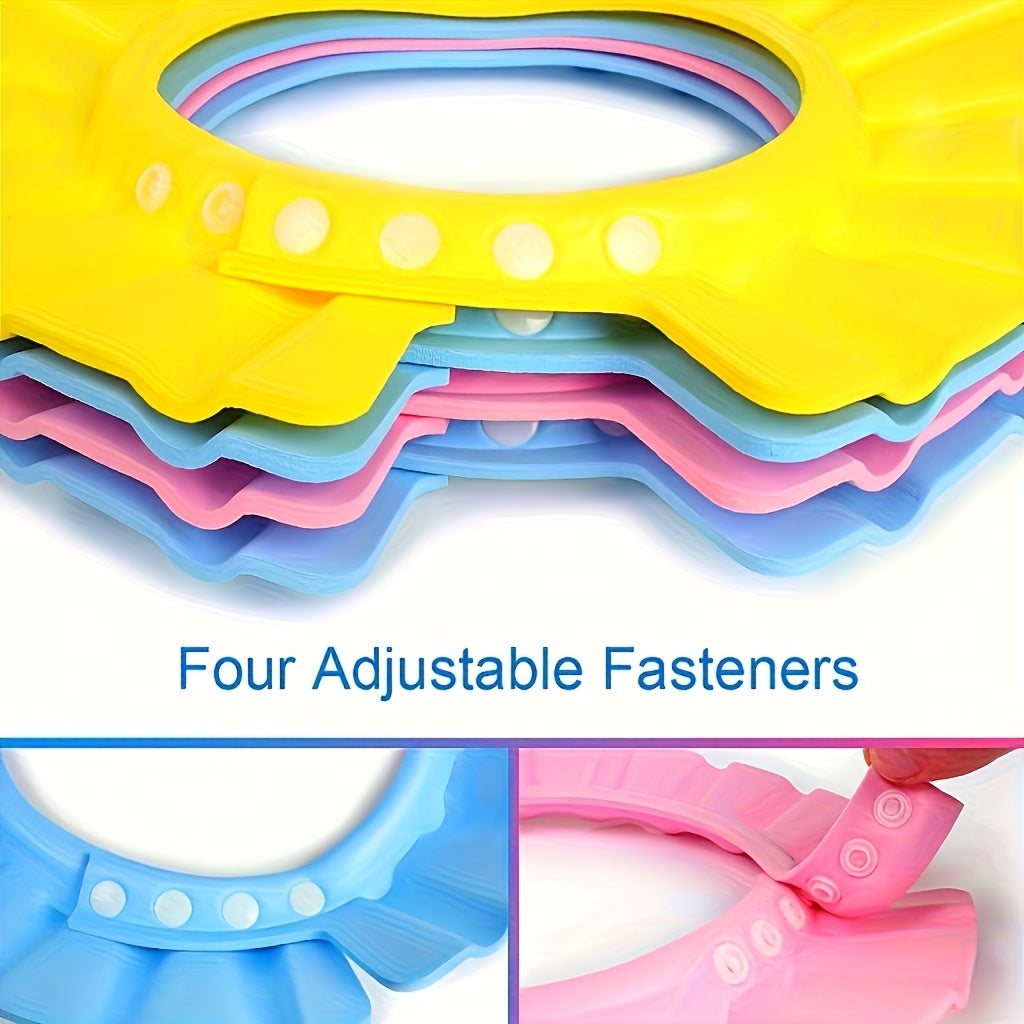 Детская водонепроницаемая пенистая шапка для ванны для детей 0-6 лет с широким козырьком и ушами