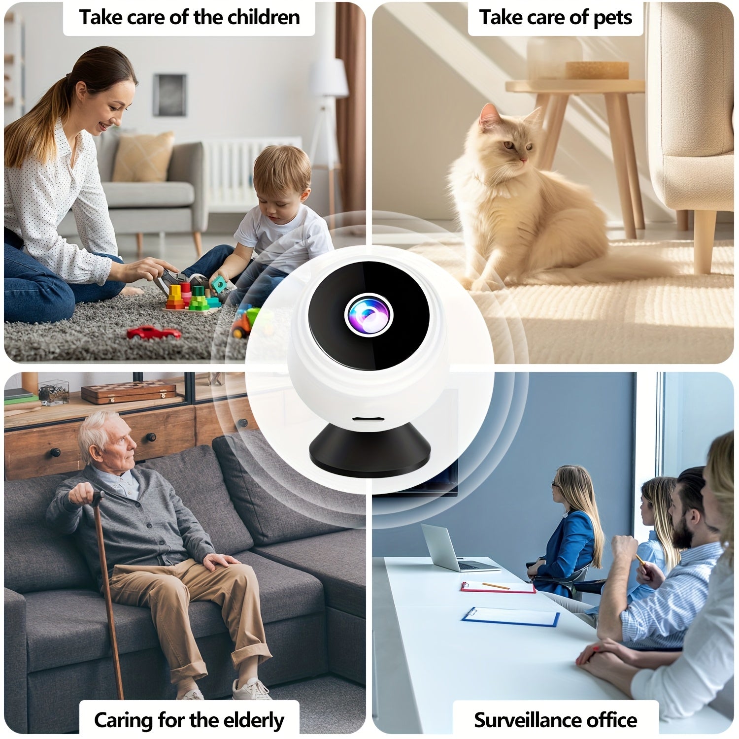 HD 480P WiFi Camera for Smart Home Security Battery or USB Powered ABS Material 2.4GHz Wireless Remote Control