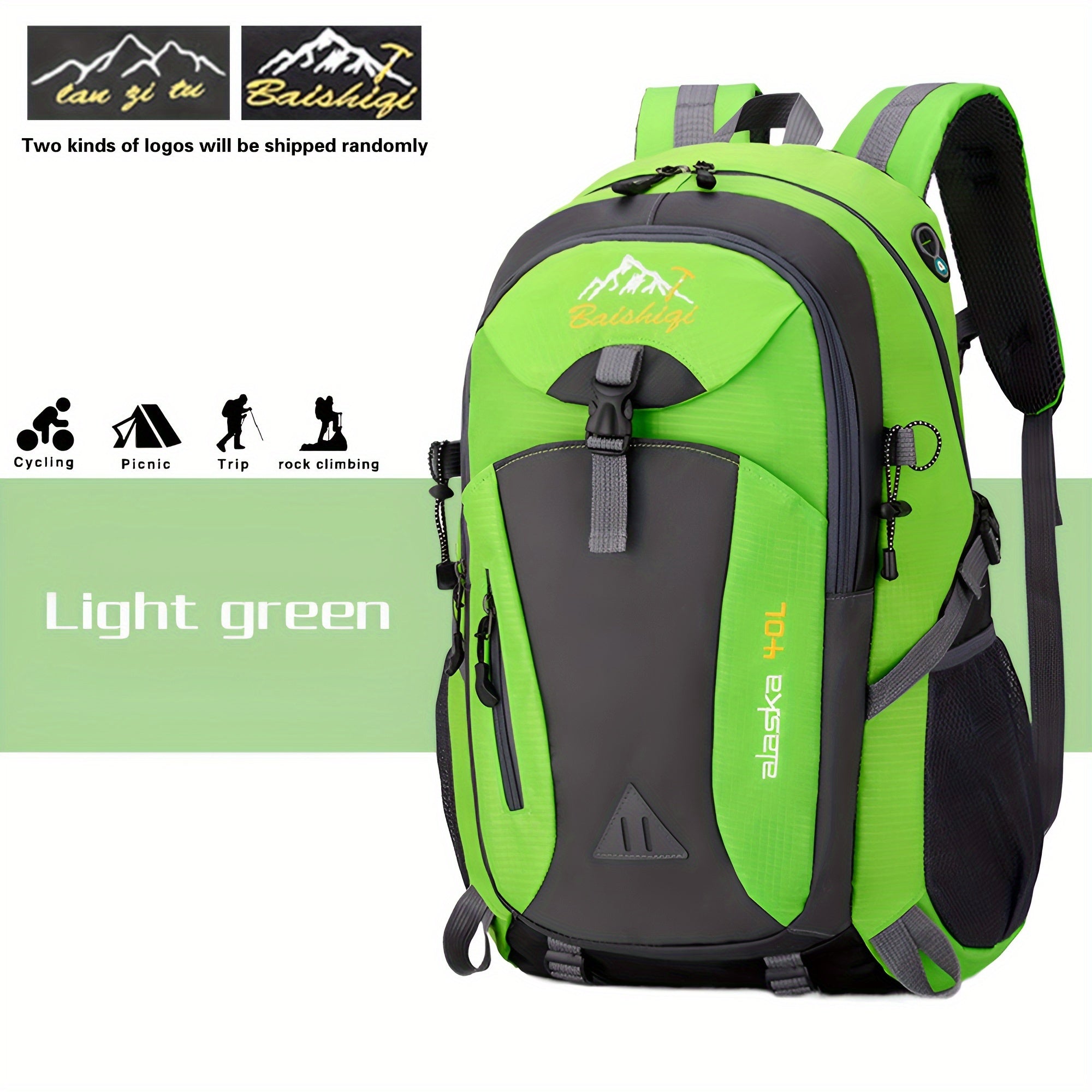 Water-Resistant Polyester Daypack for Hiking Travel and Fitness