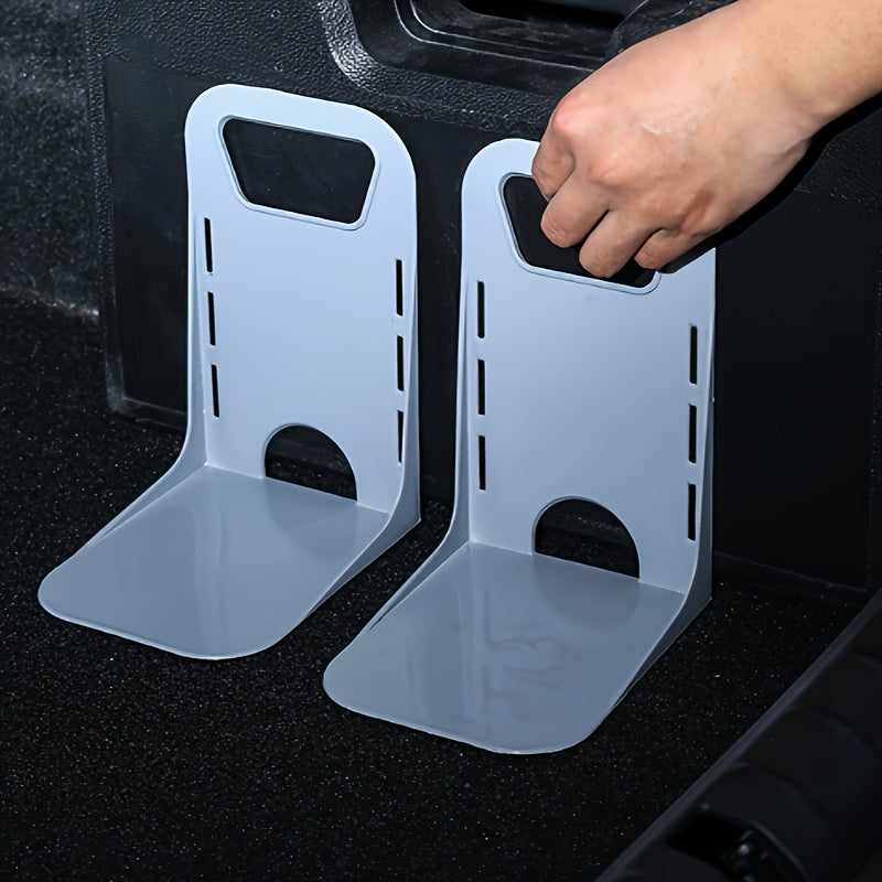 2PCS ABS Resin Car Trunk Organizer With Magic Hooks Anti-Slip Storage