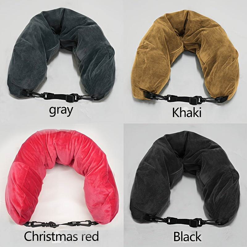 Adjustable Travel Neck Pillow with Zipper for Comfort and Support