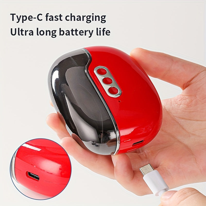 Taladro de uñas con carga rápida tipo C rojo, con larga duración de batería, recargable, cortadora de uñas eléctrica, molinillo y lámpara para manicuras y pedicuras