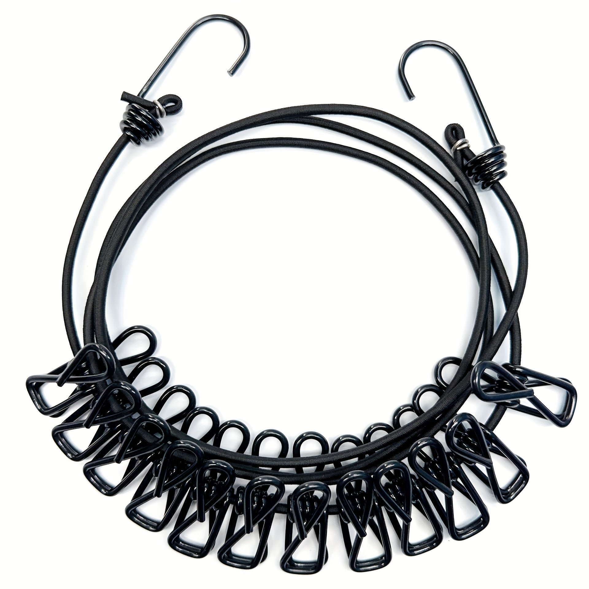 Retractable Clothesline with 12 Plastic Clips for Outdoor Laundry Drying