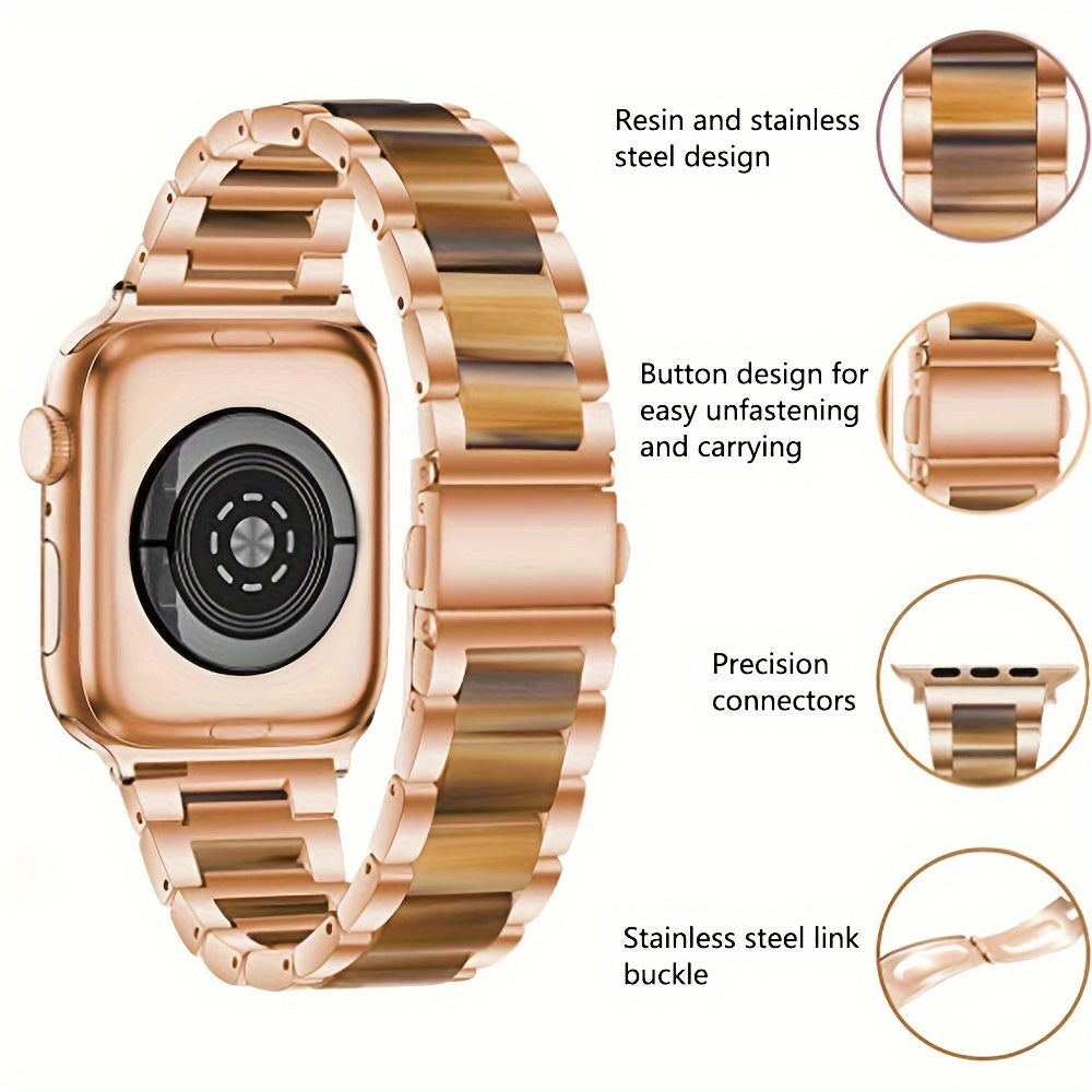 Stainless Steel and Resin Smartwatch Band for 38mm to 45mm Sizes