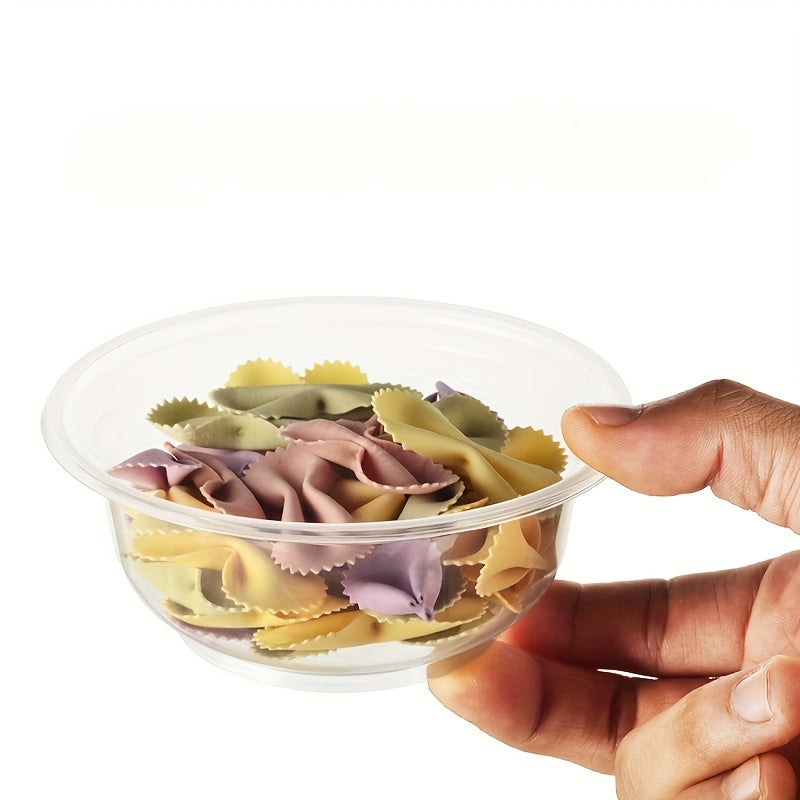 Set of 20 Clear Plastic Microwave-Safe Disposable Bowls for Takeout Salads and Soups