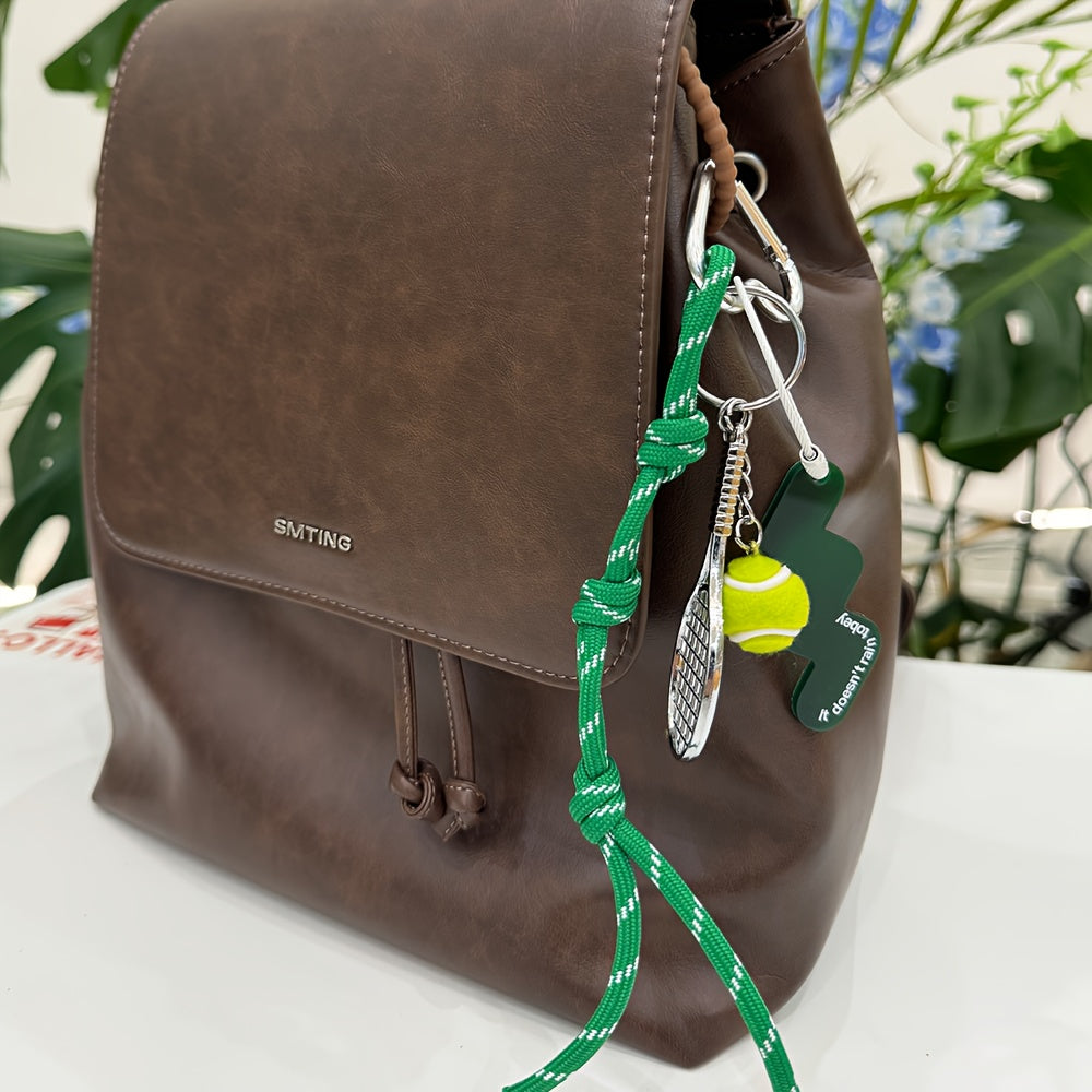 Tennis raketasi va to'p dizayni bilan metall kalit zanjiri to'plami, sport mavzusida sumkalarni bezash uchun mukammal. Ushbu ko'p qismli kalit halqasi avtomobil kalitlarini ulash uchun ideal va 14-fevral kuni sovg'a sifatida ajoyibdir.