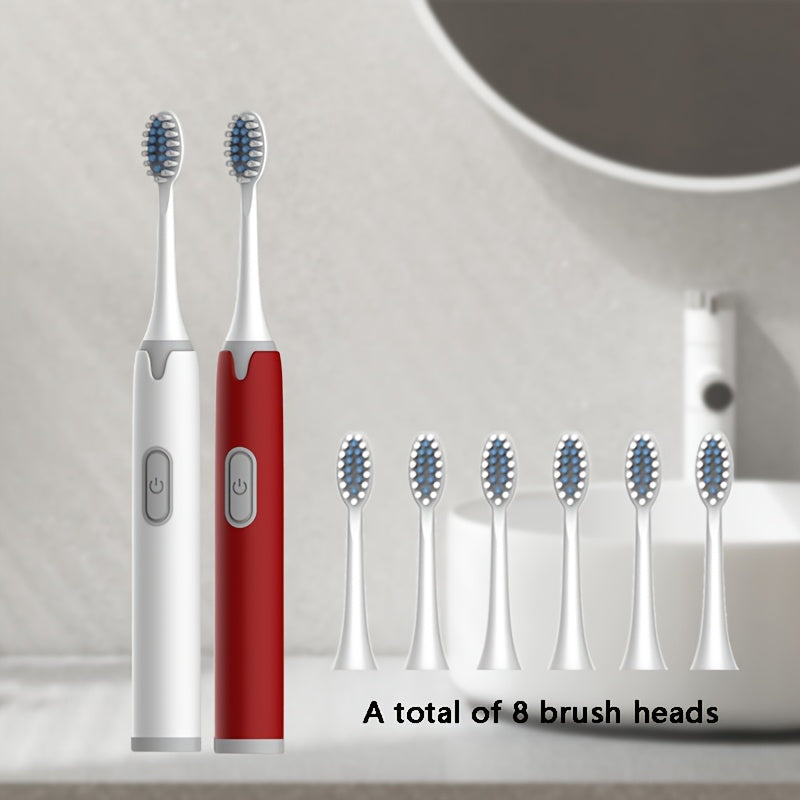 Set de cepillos de dientes eléctricos para parejas, cabezal ultramicro suave, IPX7, alimentado por batería