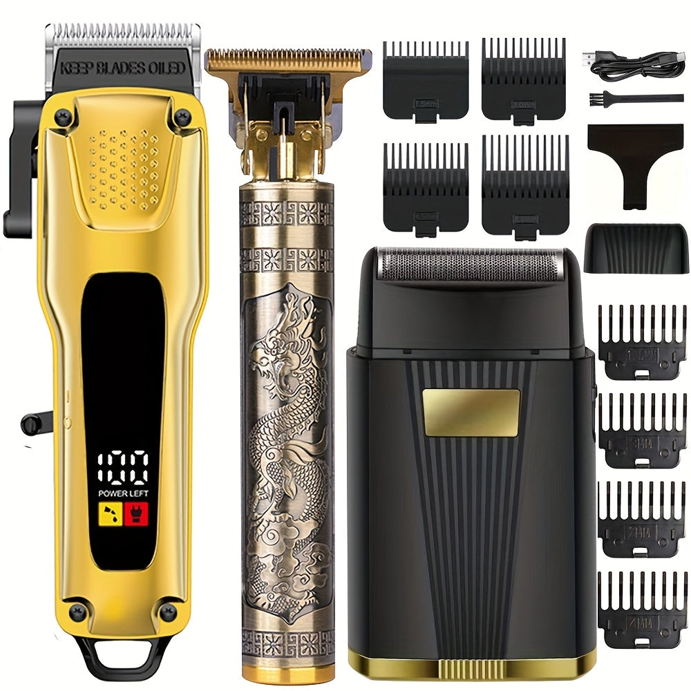 USB зарядка билан Wireless Erkaklar Elektrik Soch Kesuvchi To'plami, Past Voltajli Ishlash, Raqamli Ko'rsatkich va Aksessuarlar