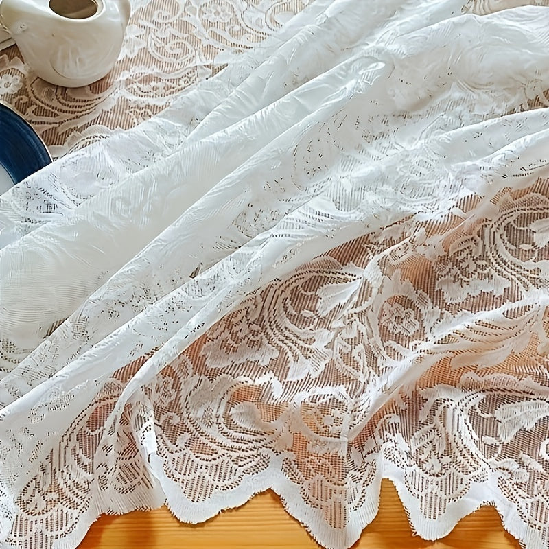French Lace Tablecloth for Dining and Coffee Tables, Elegant Home Decor