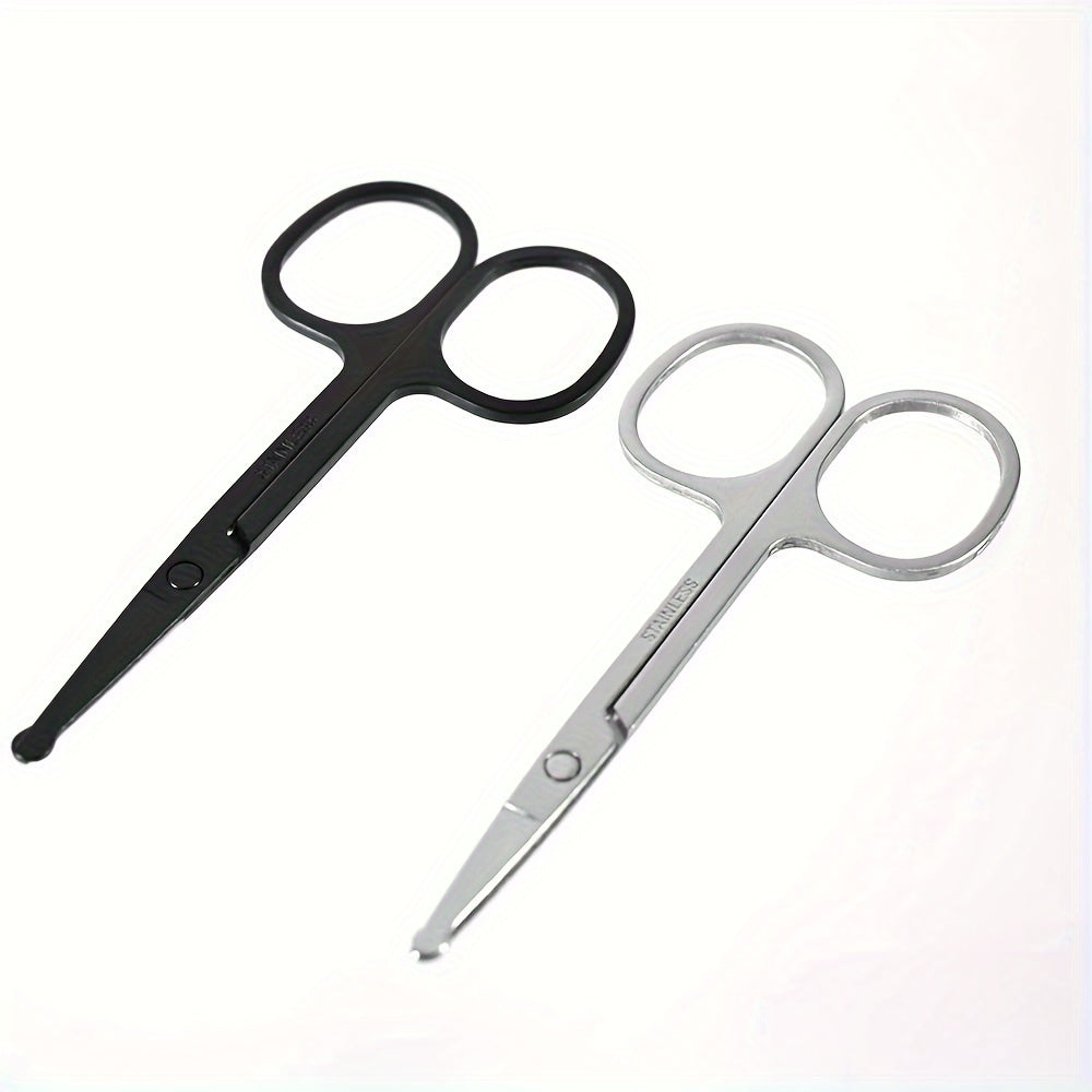 Nose Hair Scissors Stainless Steel Precision Grooming Safety Tips