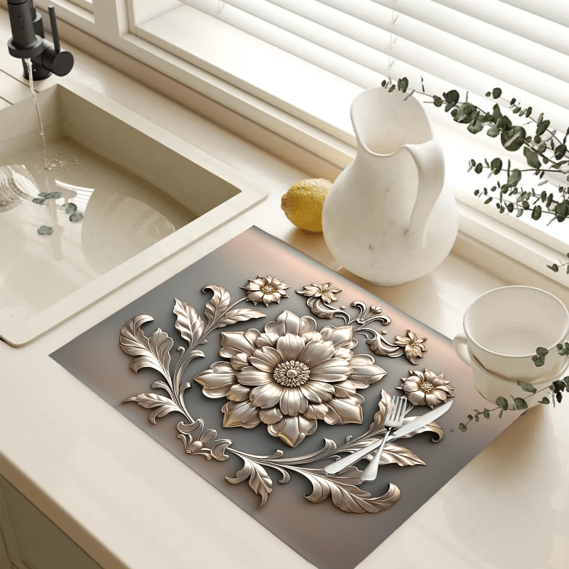 Yevropa yordamli peony gullari pechka qoplami, sirpanmaydigan rezina tagi, oshxona dekoratsiyasi