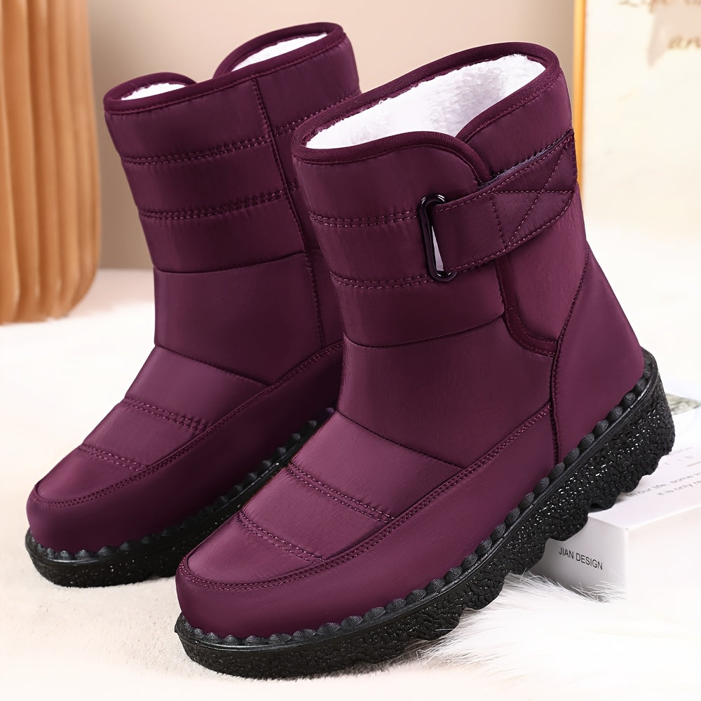 Women's Thick High Top Snow Boots with Plush Insulated Casual Footwear