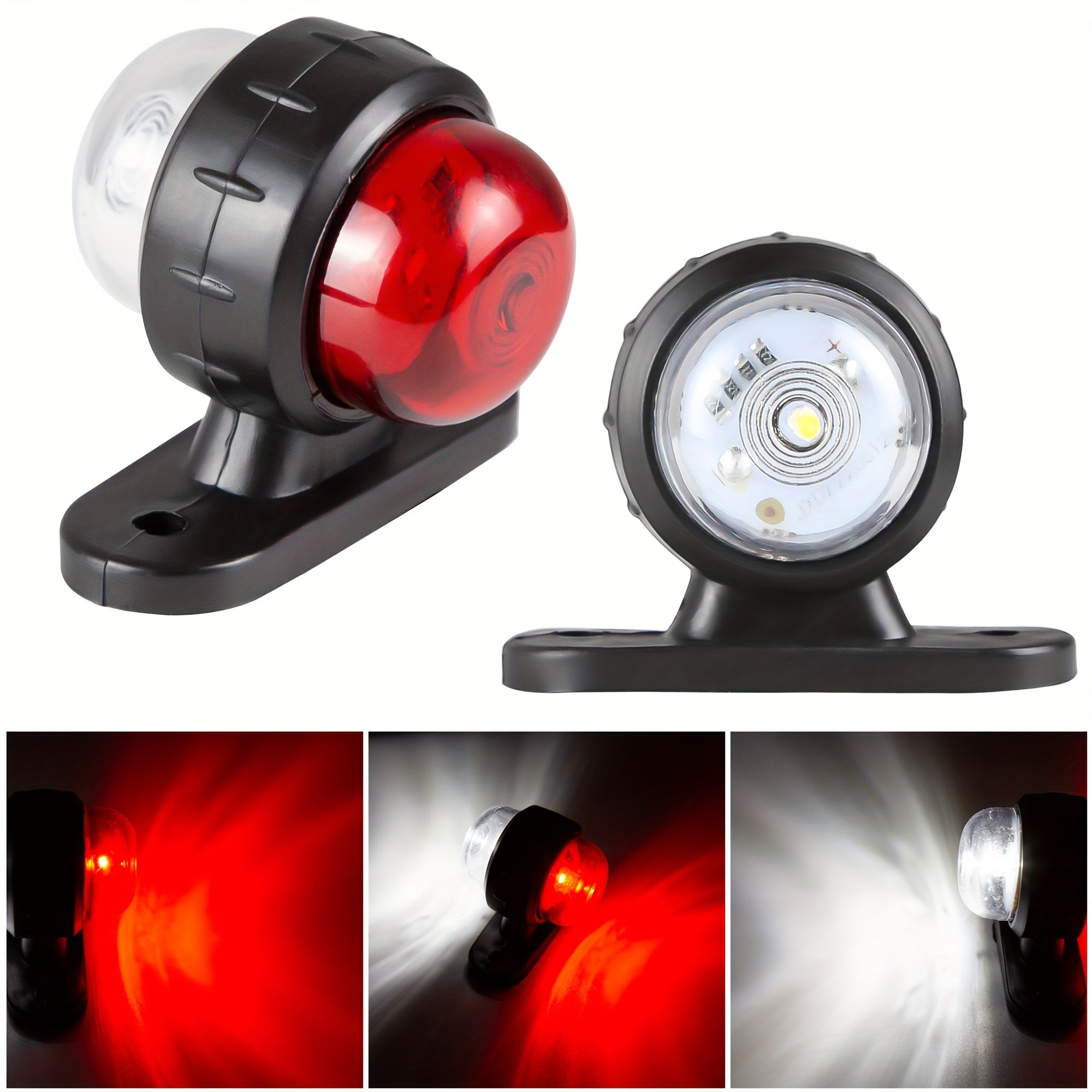 2Pcs Universal 12-24V Side Indicator Lamps Double Side Lighting Bulb for Truck