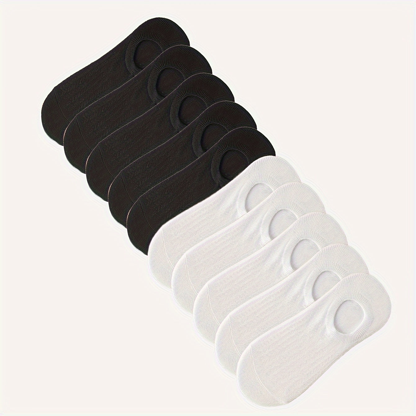 Ayollar uchun bir xil rangli to'rli, tushishdan himoyalovchi qayiq paypoqlari, 5 juft va 10 juft kabi turli spetsifikatsiyalarda.